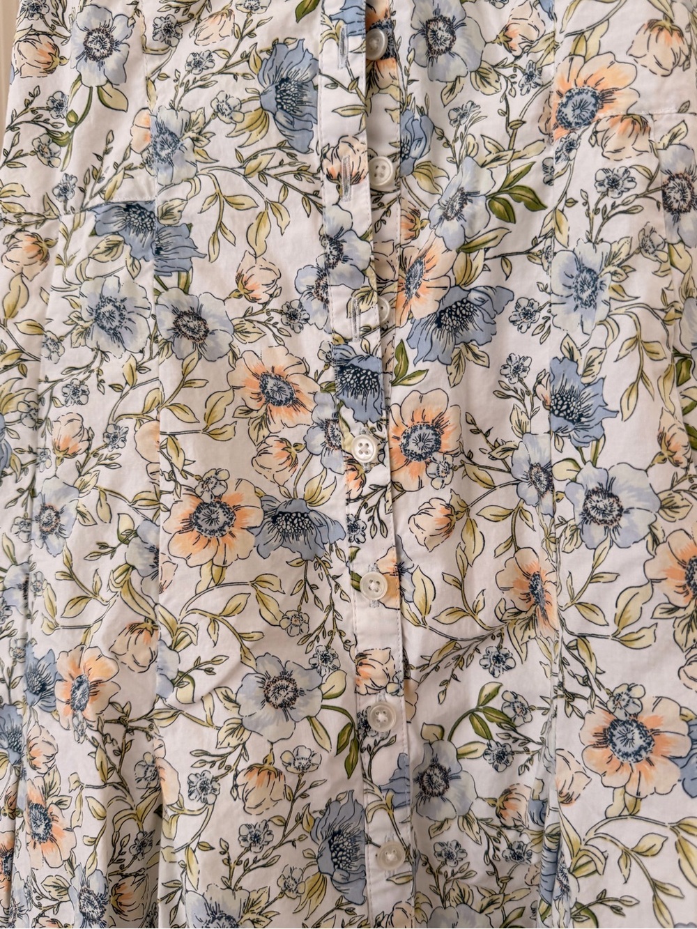 J. Crew White Floral Spaghetti-Strap Buttom down cotton Maxi Dress - Picture 4 of 8